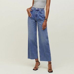 Reformation Pleated Reworked High Rise Wide Leg Jean
